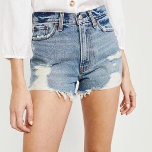 Abercrombie & Fitch Annie High Rise Distressed Denim Shorts Size 28/6